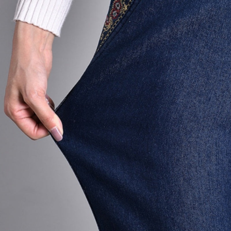 Vintém d'Ouro - Jeans Elegantes com Bolsos Laterais