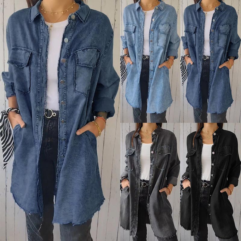 Vintém d'Ouro - Blazer jeans oversized da moda