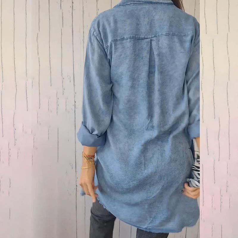 Vintém d'Ouro - Blazer jeans oversized da moda
