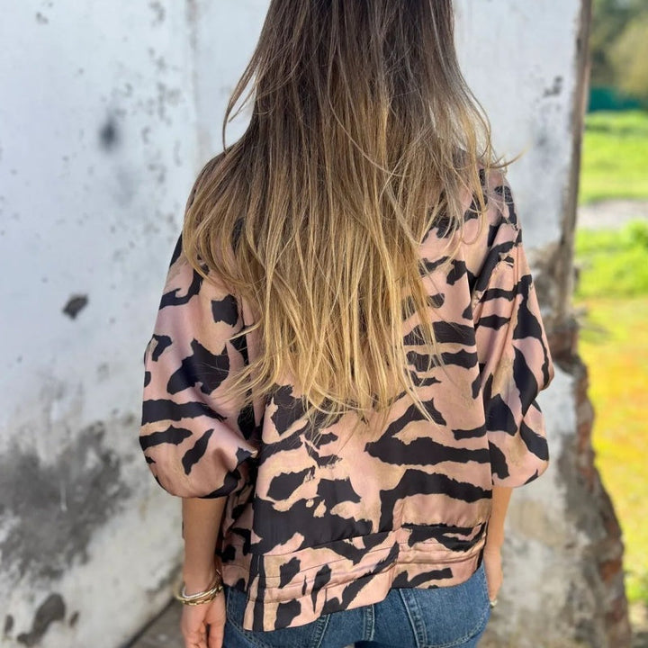 Vintém d'Ouro - Jaqueta de primavera com zíper zebra