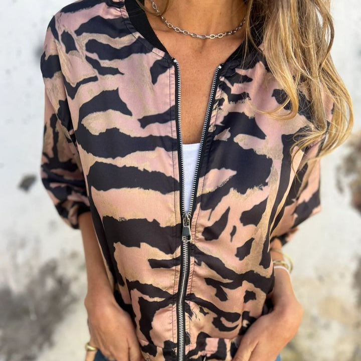 Vintém d'Ouro - Jaqueta de primavera com zíper zebra