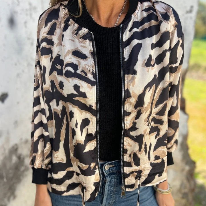 Vintém d'Ouro - Jaqueta de primavera com zíper zebra
