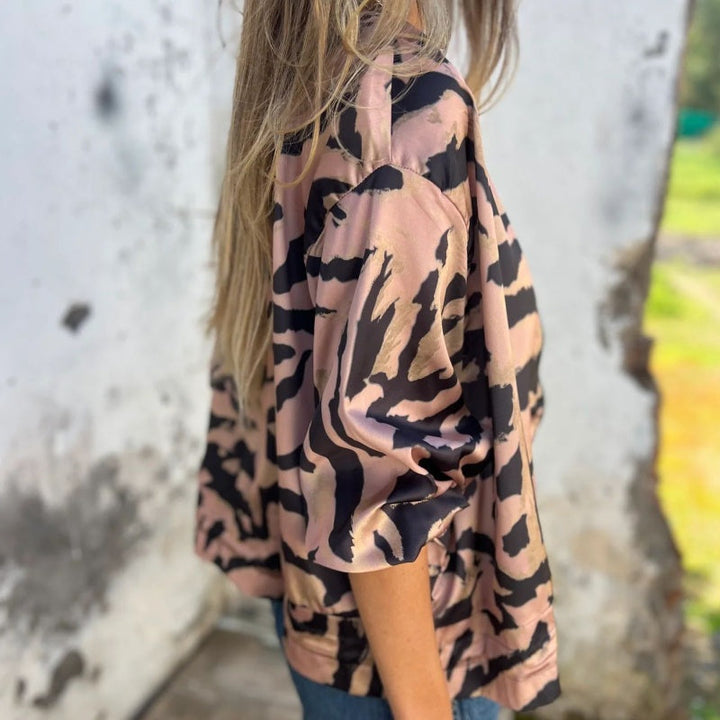 Vintém d'Ouro - Jaqueta de primavera com zíper zebra
