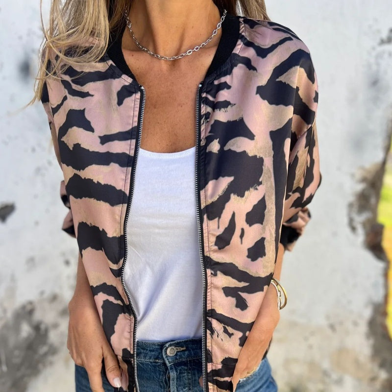 Vintém d'Ouro - Jaqueta de primavera com zíper zebra