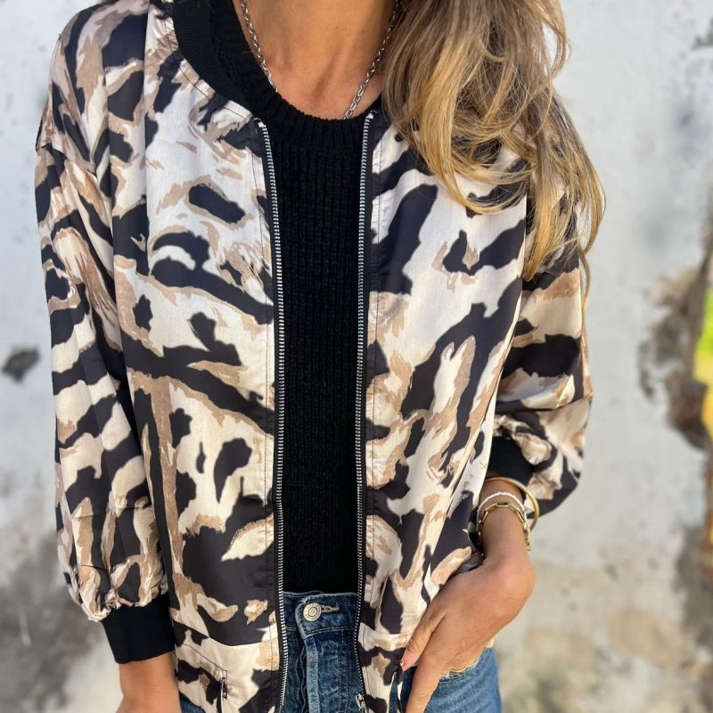 Vintém d'Ouro - Jaqueta de primavera com zíper zebra