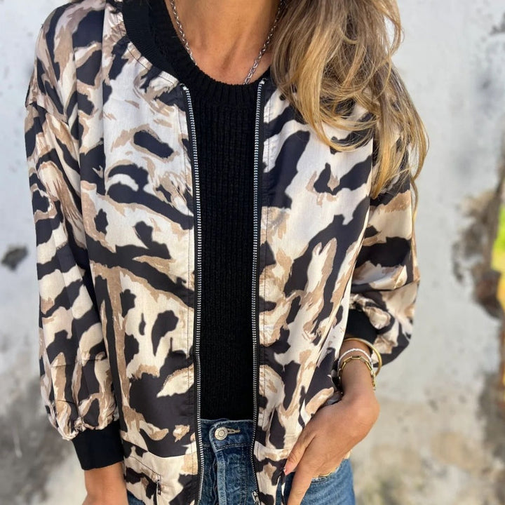 Vintém d'Ouro - Jaqueta de primavera com zíper zebra