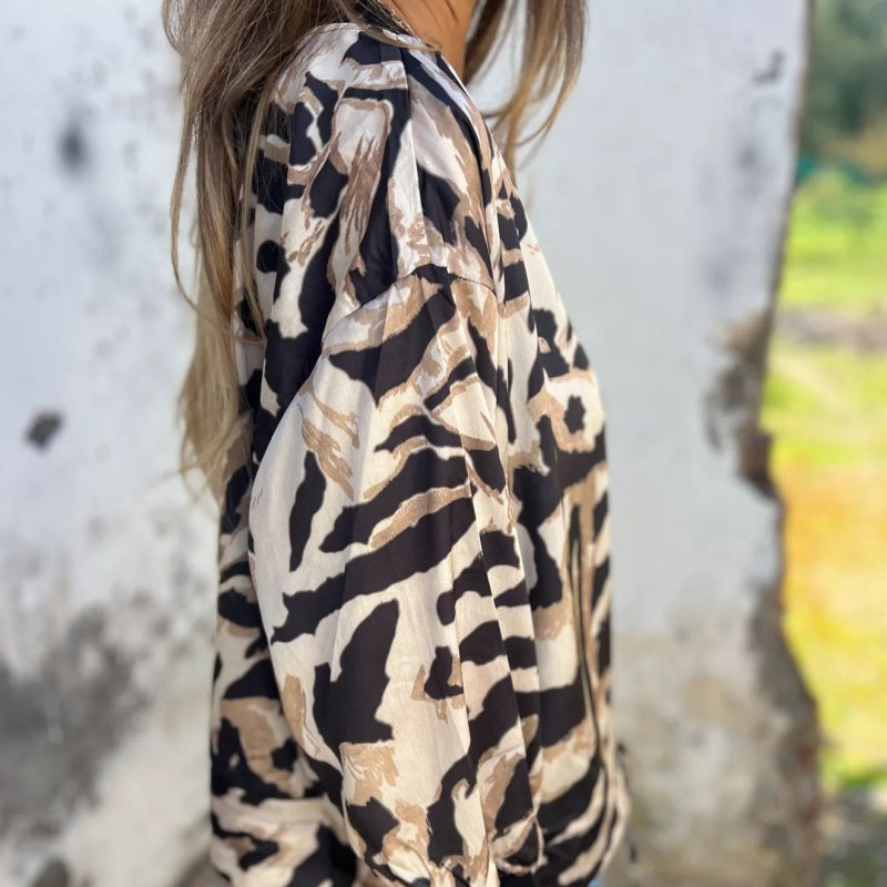 Vintém d'Ouro - Jaqueta de primavera com zíper zebra