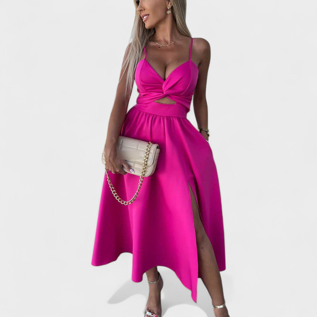 Vintém d'Ouro - Vestido Midi com Abertura