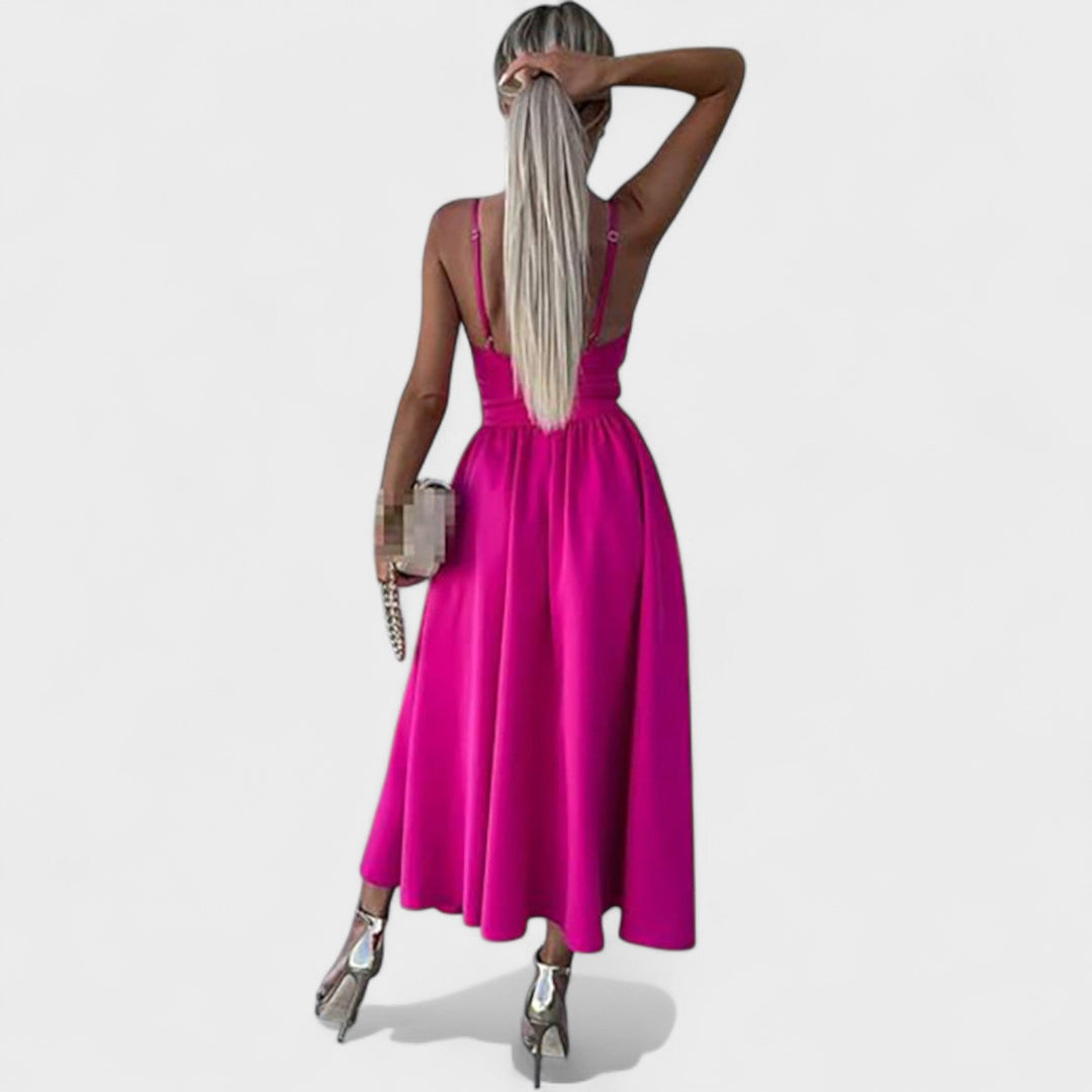 Vintém d'Ouro - Vestido Midi com Abertura