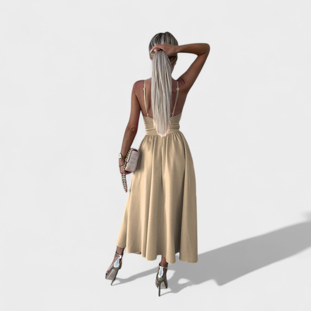 Vintém d'Ouro - Vestido Midi com Abertura