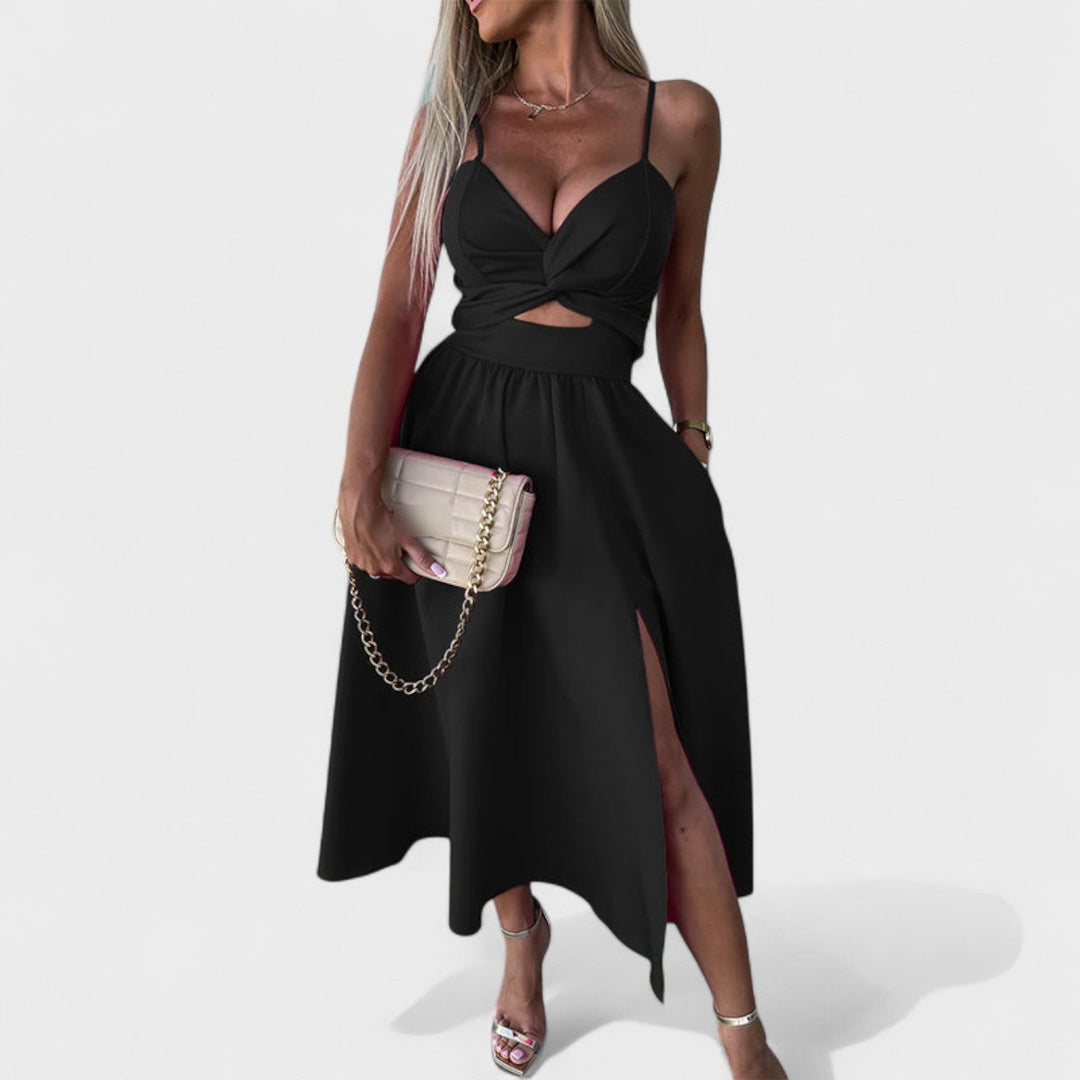 Vintém d'Ouro - Vestido Midi com Abertura