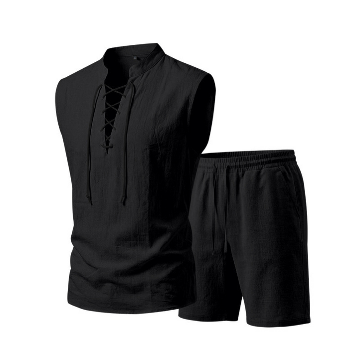 Vintém d'Ouro - Conjunto de Camisa e Calções de Linho