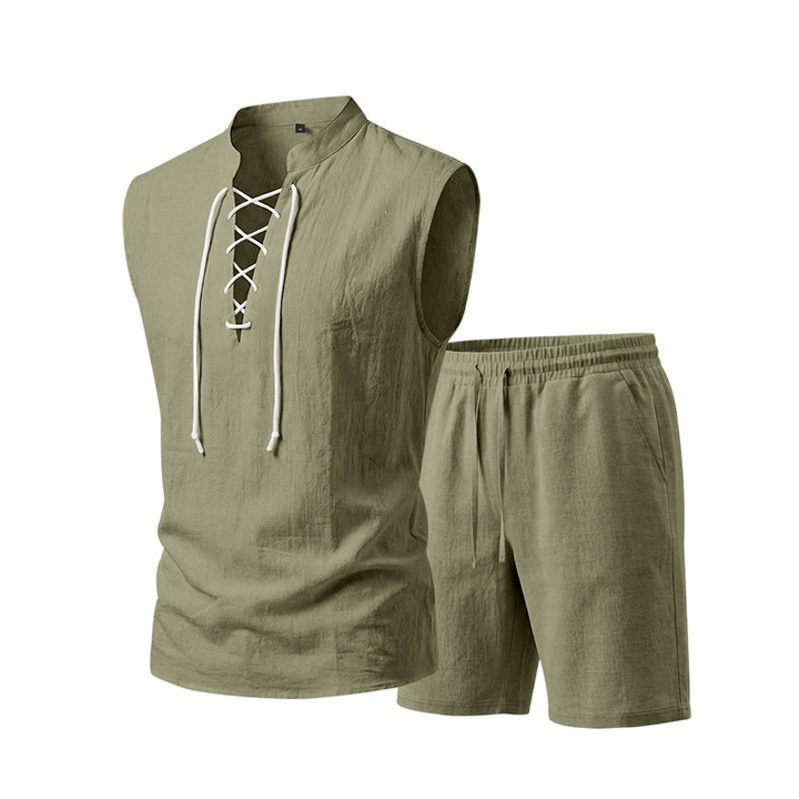 Vintém d'Ouro - Conjunto de Camisa e Calções de Linho