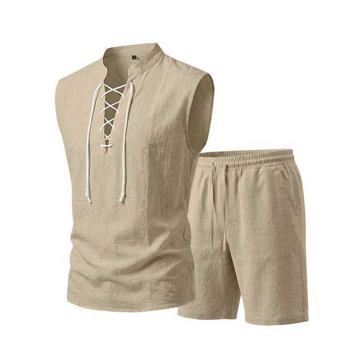 Vintém d'Ouro - Conjunto de Camisa e Calções de Linho