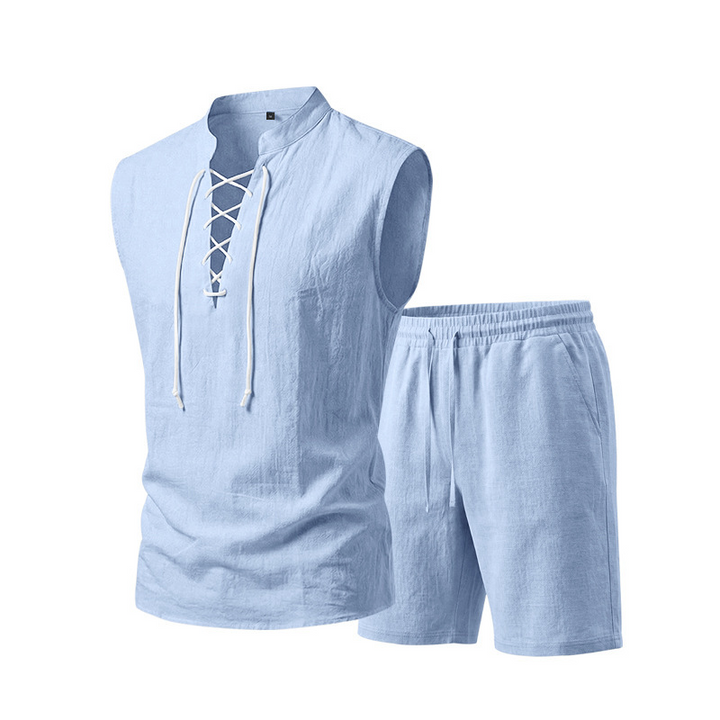 Vintém d'Ouro - Conjunto de Camisa e Calções de Linho