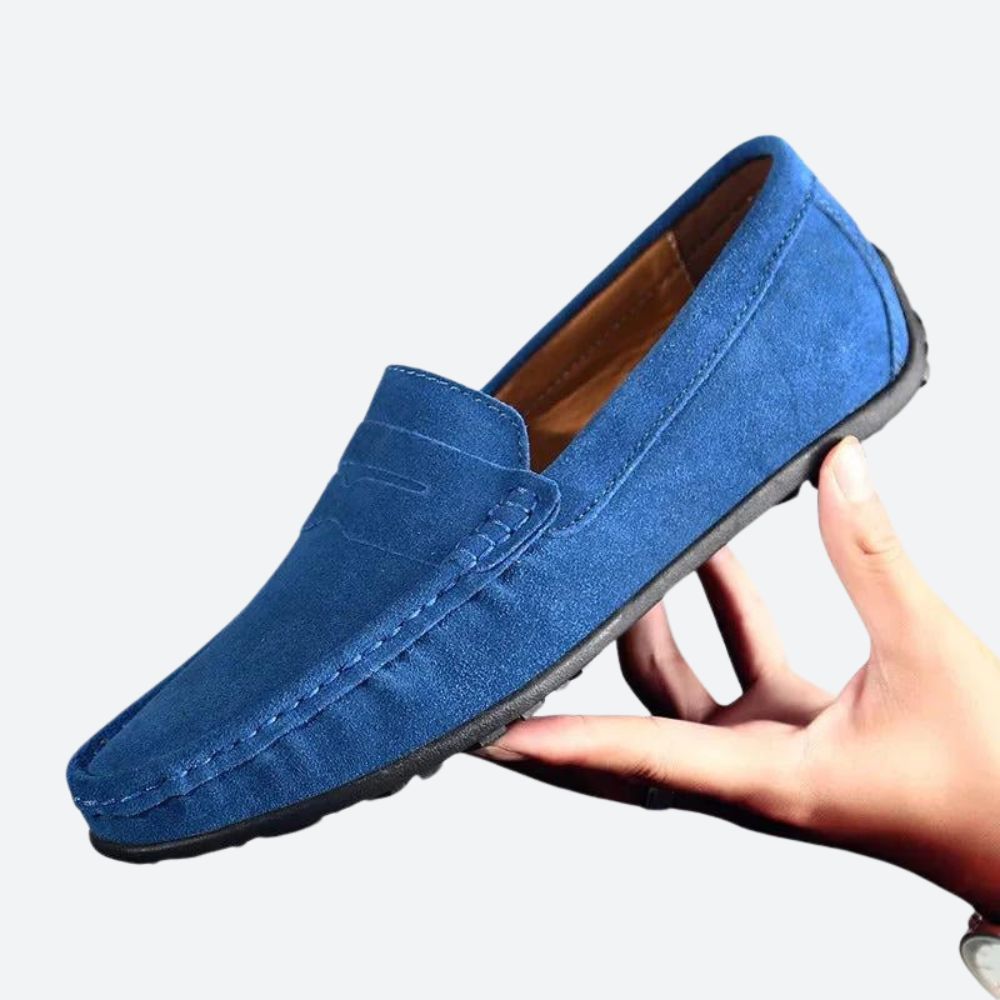 Vintém d'Ouro - Mocassins clássicos de camurça para homem