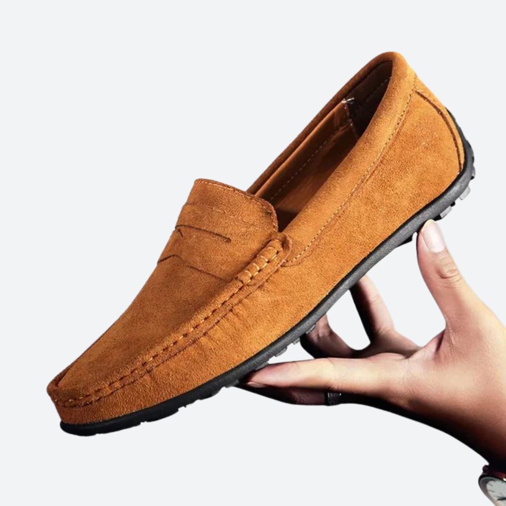Vintém d'Ouro - Mocassins clássicos de camurça para homem