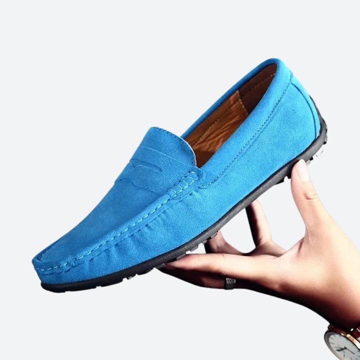 Vintém d'Ouro - Mocassins clássicos de camurça para homem