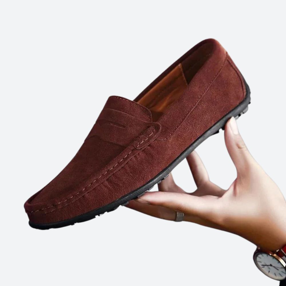 Vintém d'Ouro - Mocassins clássicos de camurça para homem