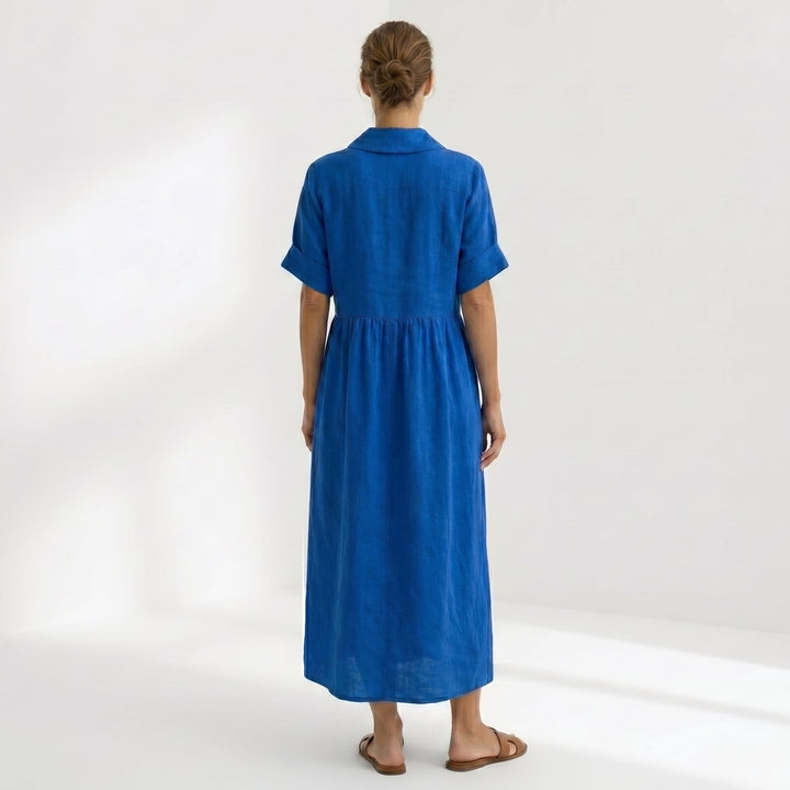Vintém d'Ouro - Vestido Elegante em Linho