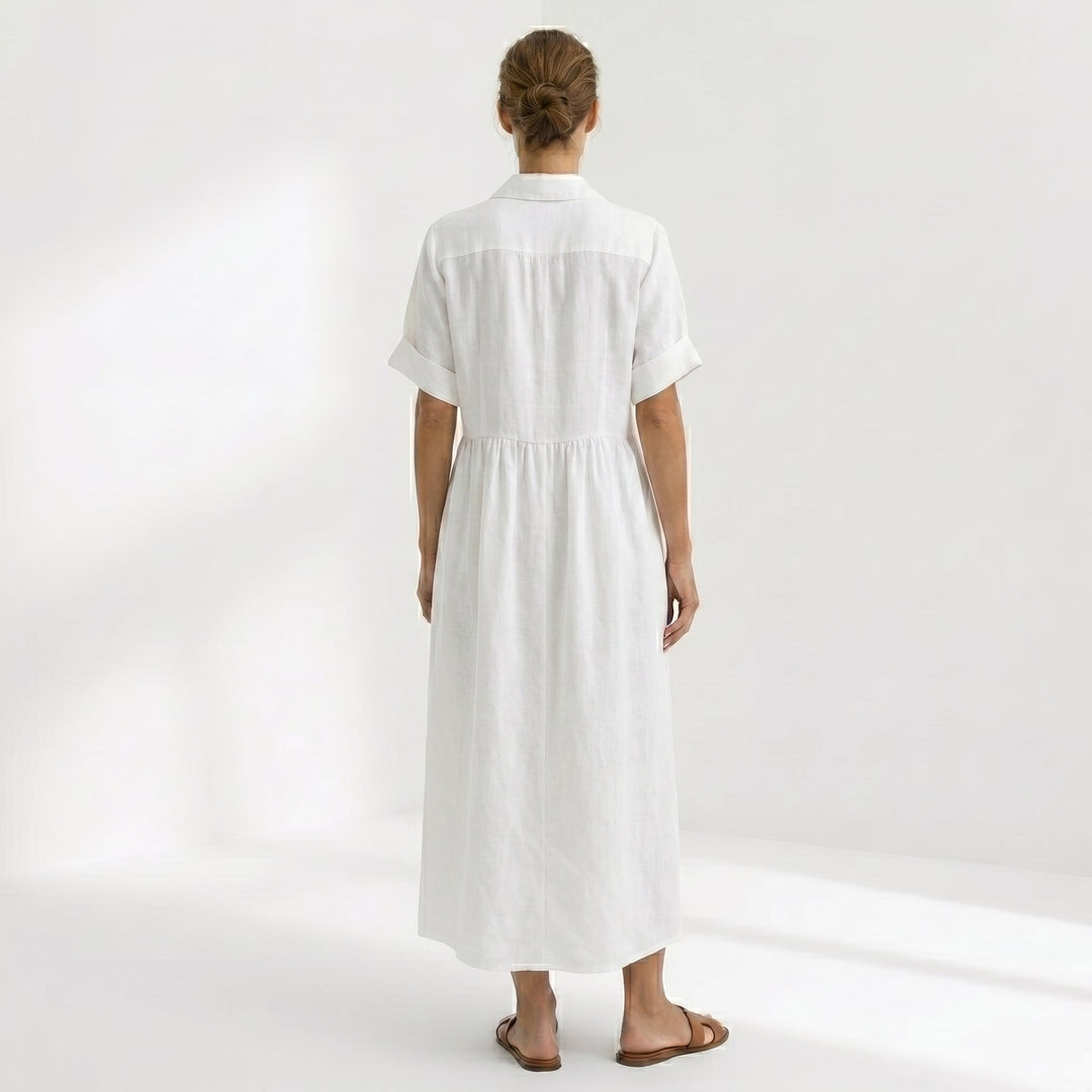 Vintém d'Ouro - Vestido Elegante em Linho
