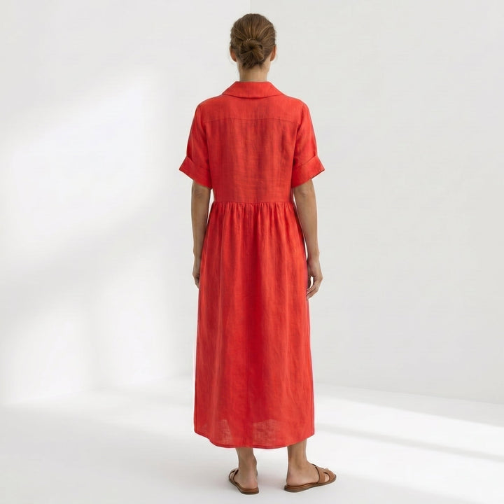 Vintém d'Ouro - Vestido Elegante em Linho