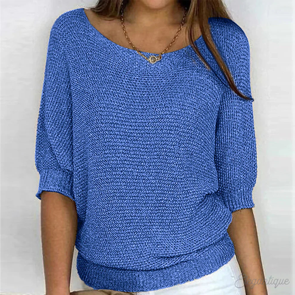 Vintém d'Ouro - Camisola elegante de malha entrançada