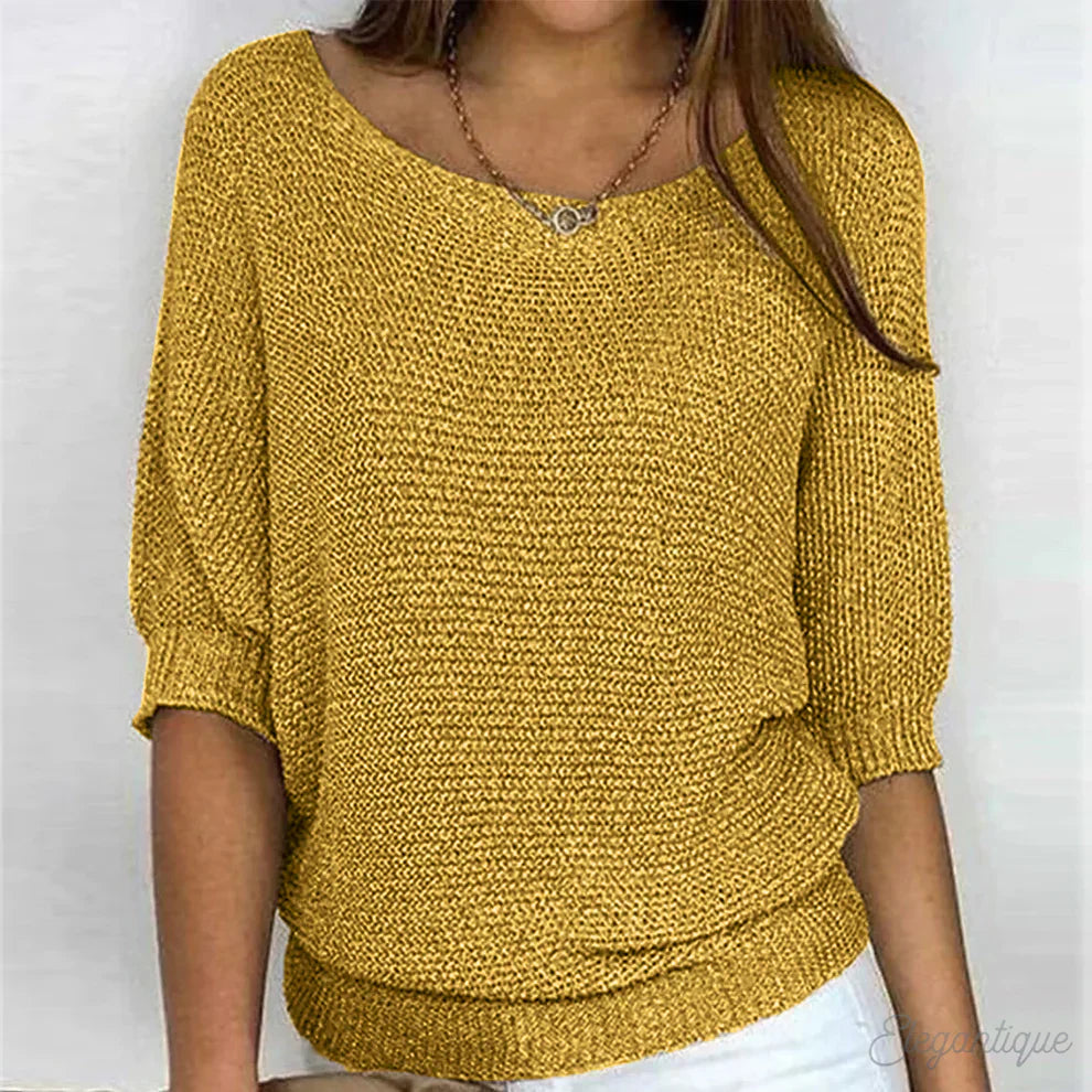 Vintém d'Ouro - Camisola elegante de malha entrançada