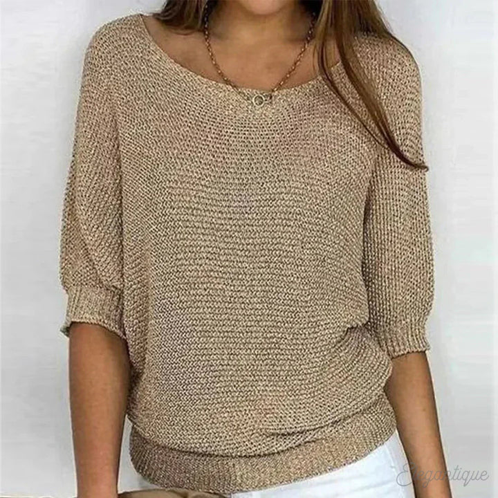 Vintém d'Ouro - Camisola elegante de malha entrançada