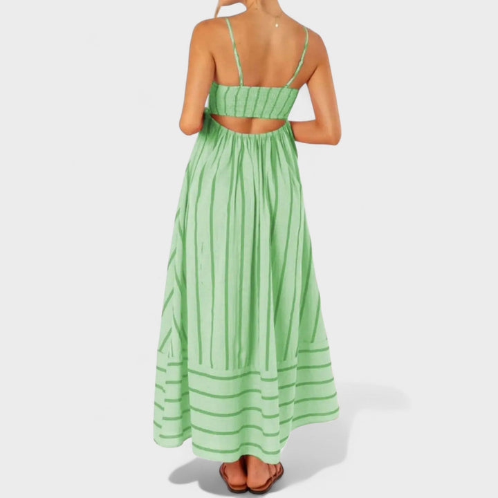 Vintém d'Ouro - Vestido longo listrado