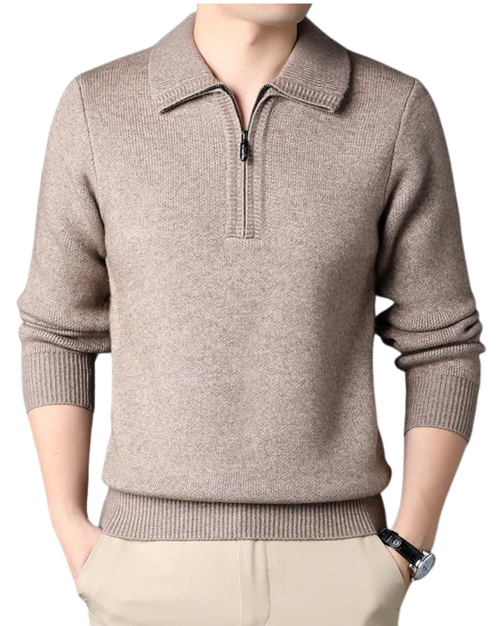 Vintém d'Ouro - Camisola elegante de caxemira com fecho