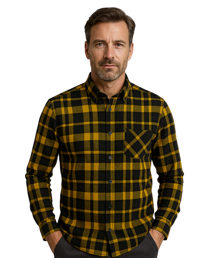 Vintém d'Ouro - Camisa xadrez masculina
