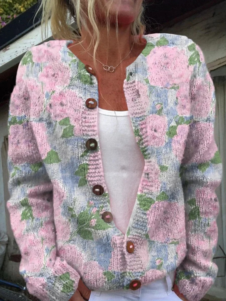 Vintém d'Ouro - Cardigan Floral Elegante