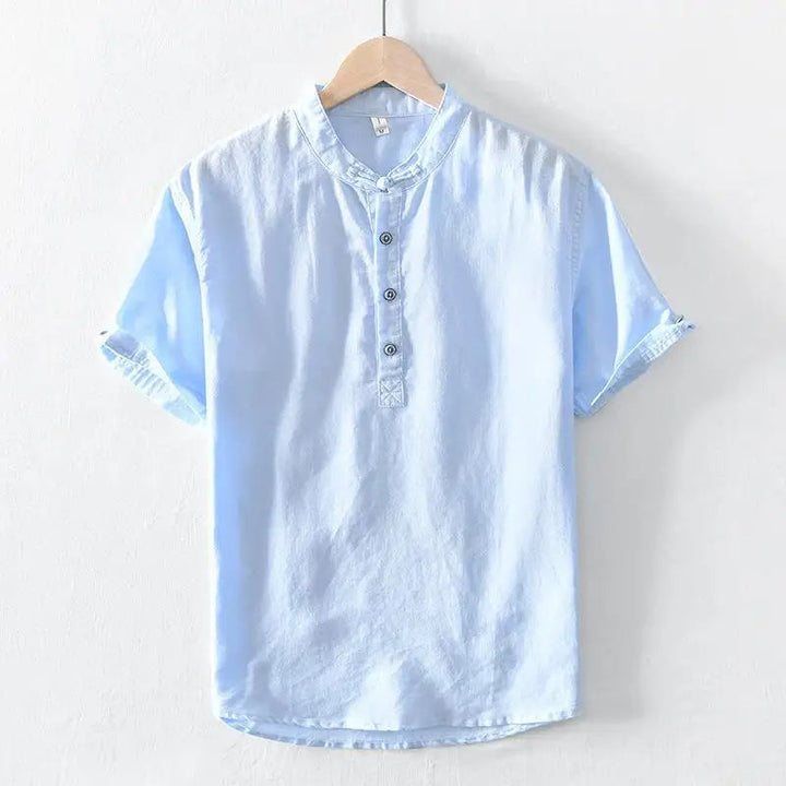 Vintém d'Ouro - Camisa de manga curta em linho de algodão